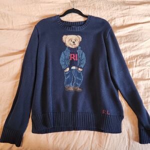 Navy Polo Bear Knit Sweater